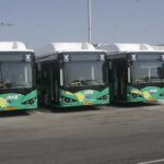 אוטובוסים של BYD. חלק מחבילות מצברי הליתיום-יון מותקנות על הגג