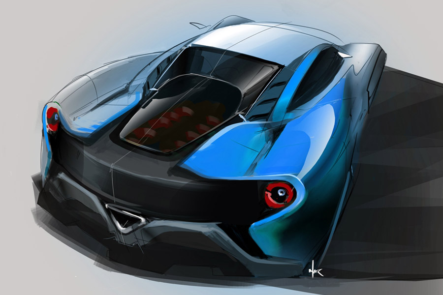 איור מכונית של ניר זיגל מעצב ישראלי העובד בפורד (ניר זיגל)